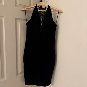 NWT Lulus Dress Women's Black Bodycon Sleeveless Lace Racer Back Size Med